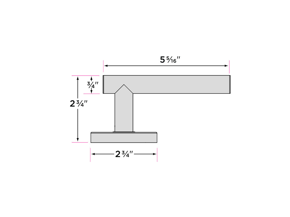 Sure-Loc Juneau 28° Interior Door Lever - Dimensions