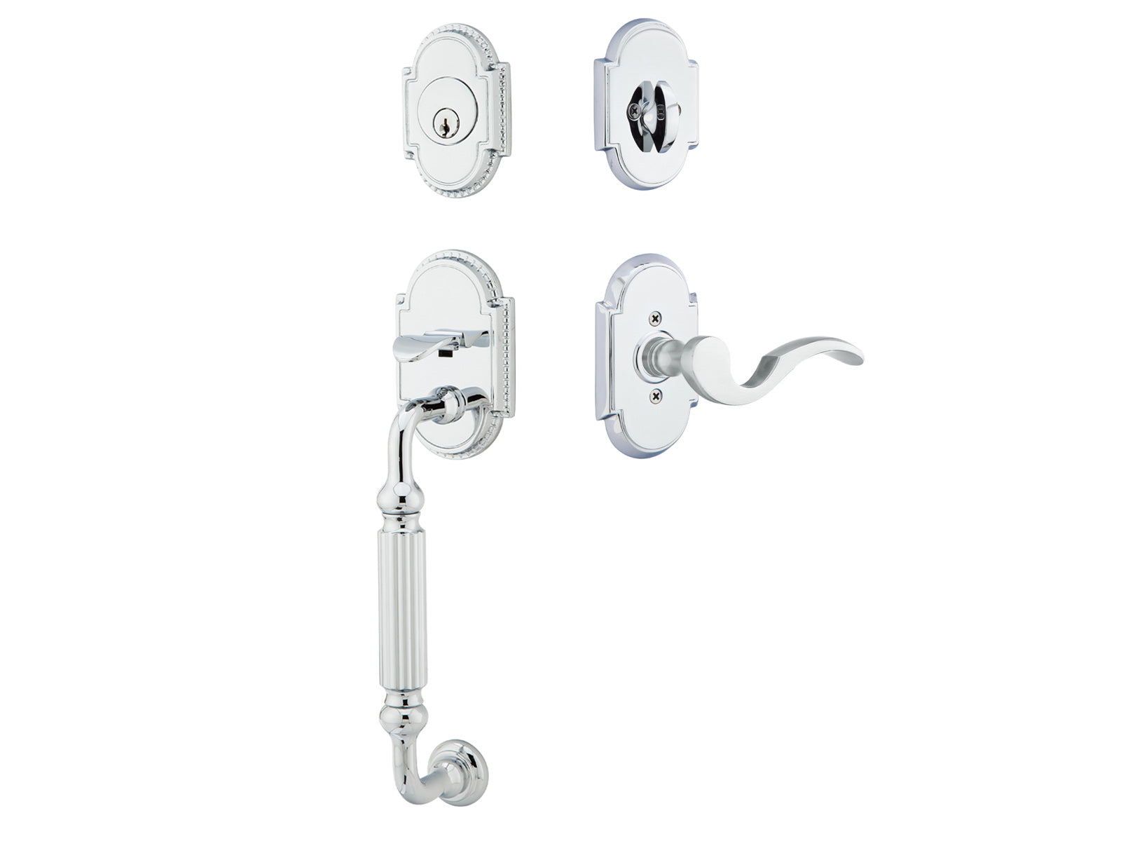 Emtek Knoxville Tubular Entry Handleset Polished Chrome US26