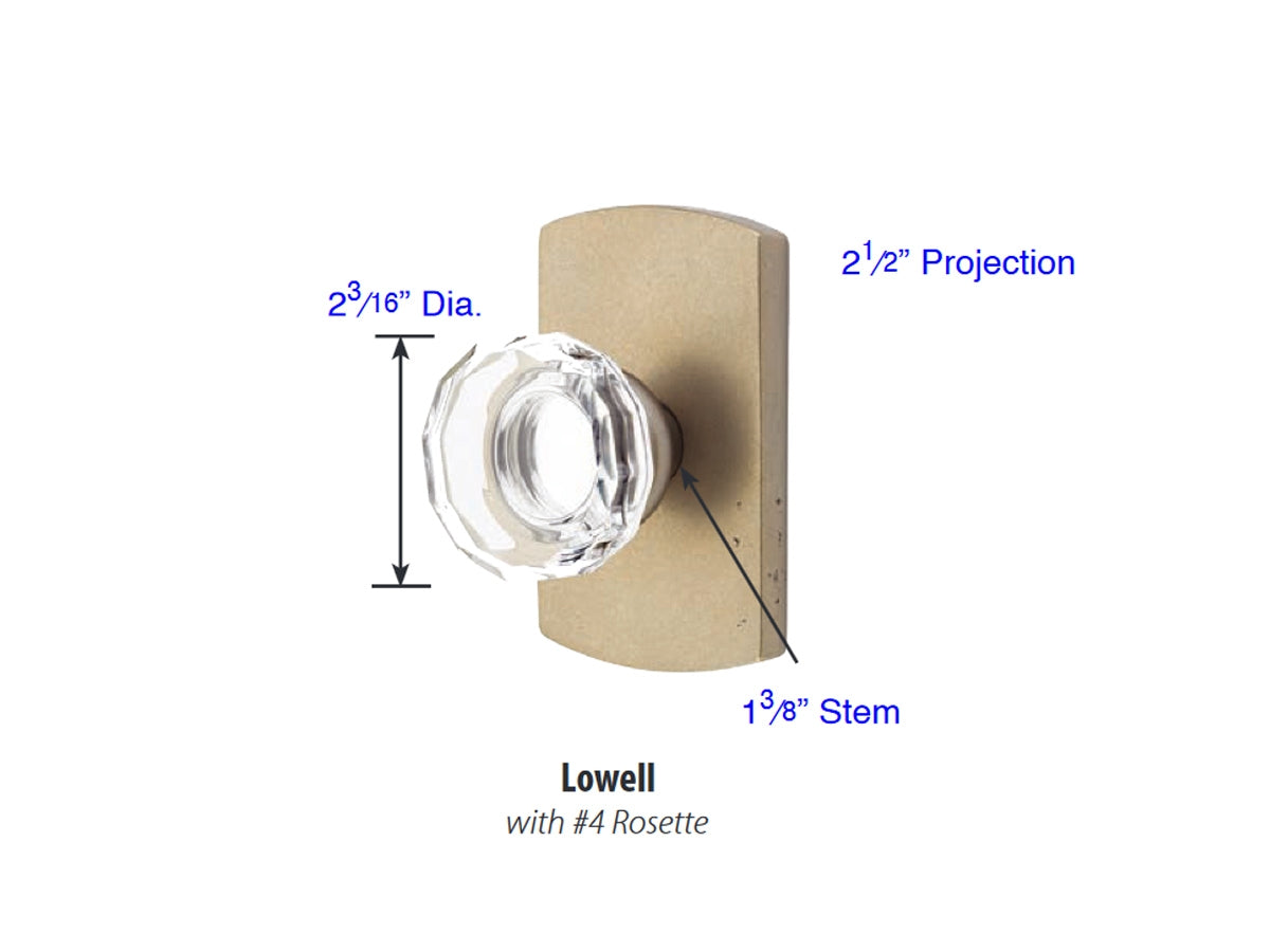Emtek Lowell Crystal Knob - Dimensions