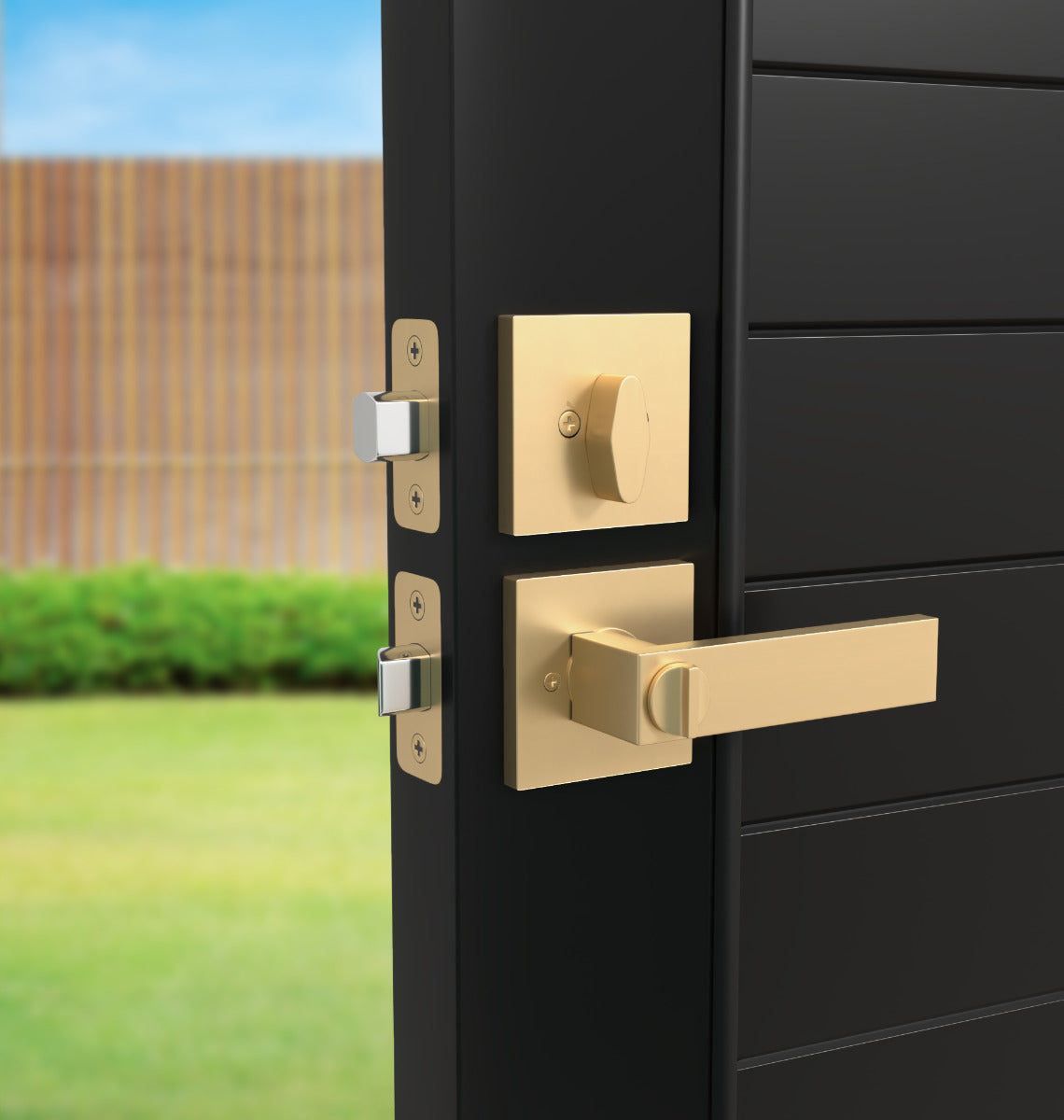Mega Handles Robell Combo Tubular Entry Handleset Satin Brass SB