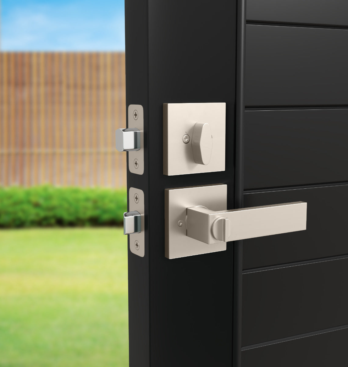 Mega Handles Robell Combo Tubular Entry Handleset Satin Nickel SN