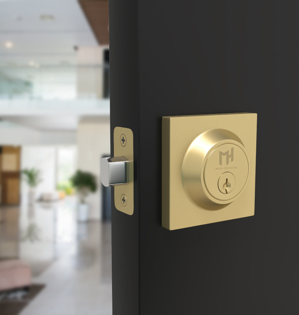 Mega Handles Robell Deadbolt Satin Brass SB