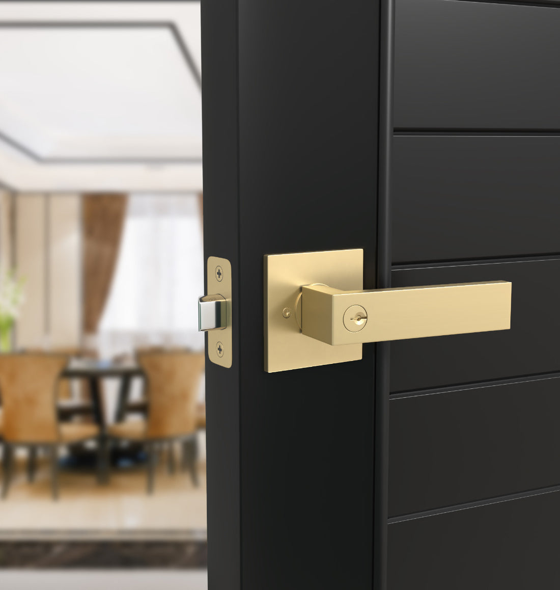 Mega Handles Robell Single Tubular Entry Handleset Short Satin Brass SB