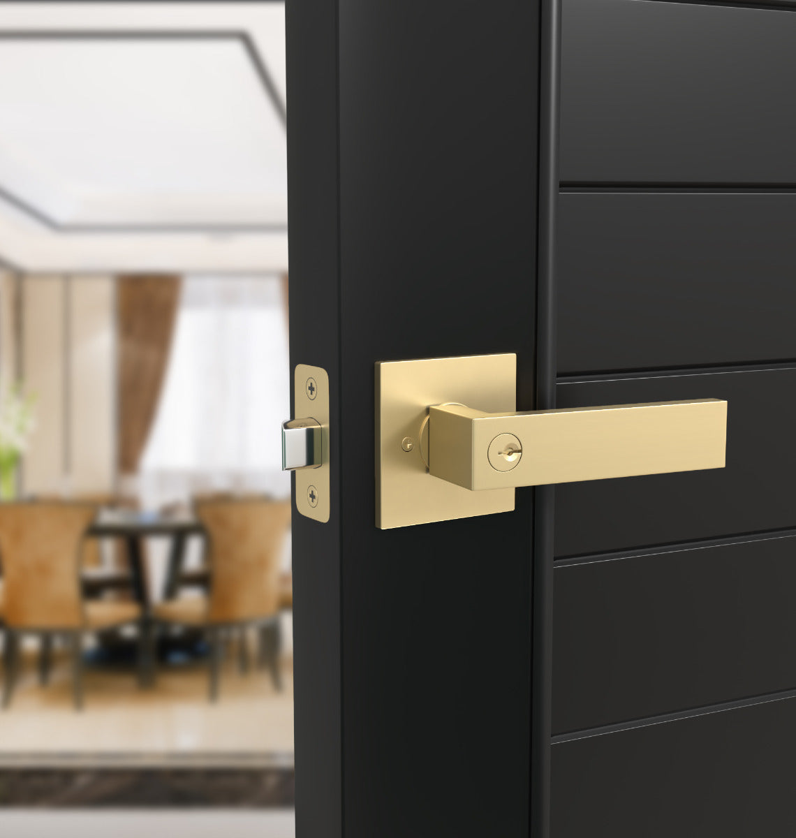 Mega Handles Robell Single Tubular Entry Handleset Short Satin Brass SB