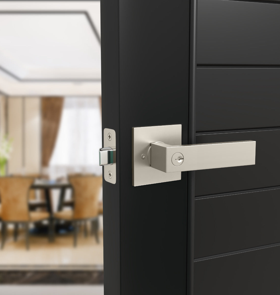 Mega Handles Robell Single Tubular Entry Handleset Short Satin Nickel SN