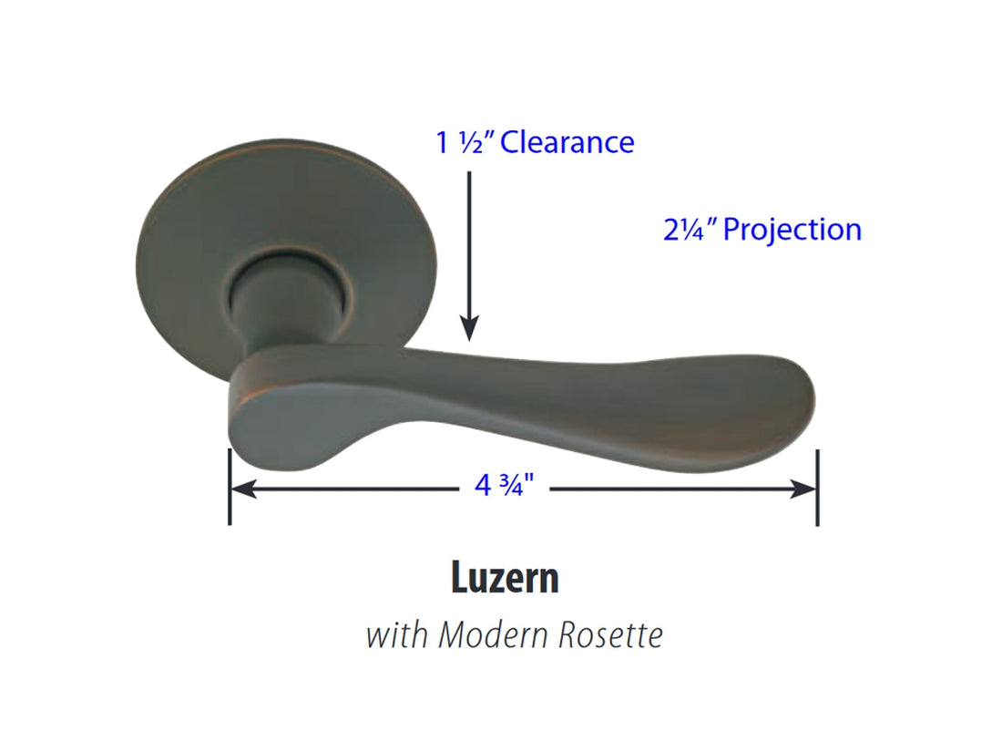 Emtek Luzern Lever - Dimensions