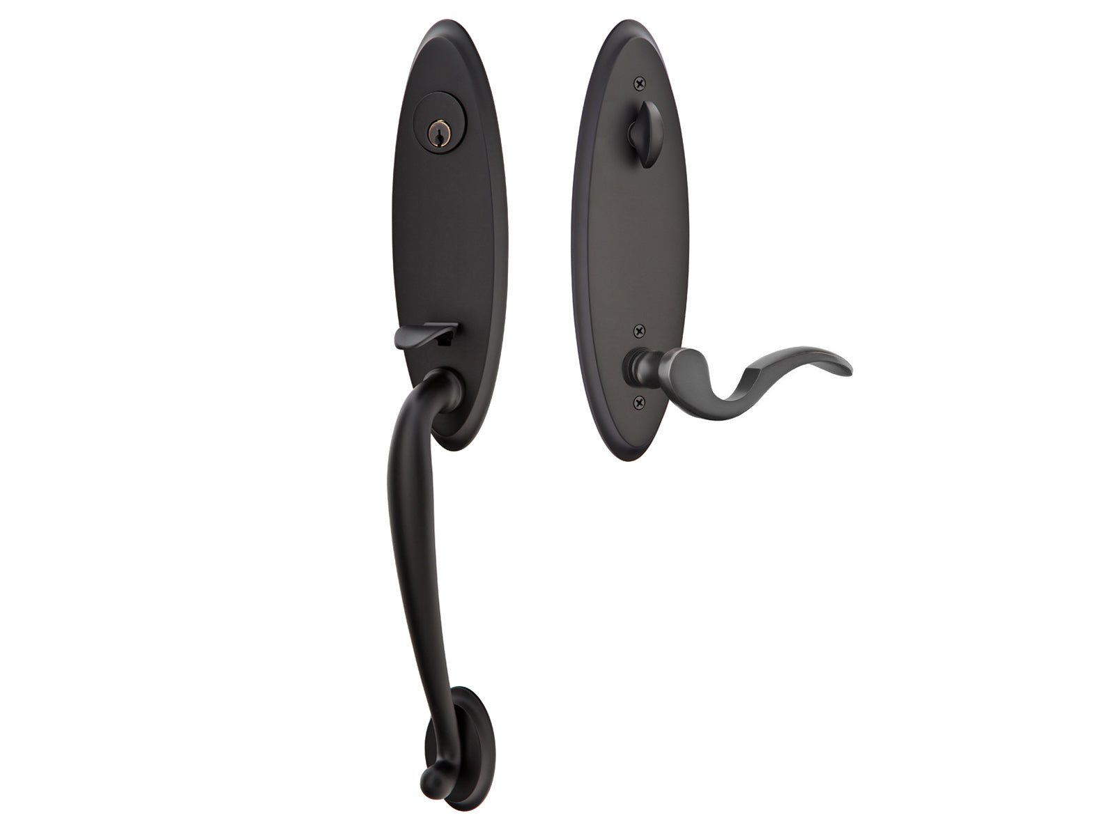 Emtek Marietta Tubular Entry Handleset Flat Black US19