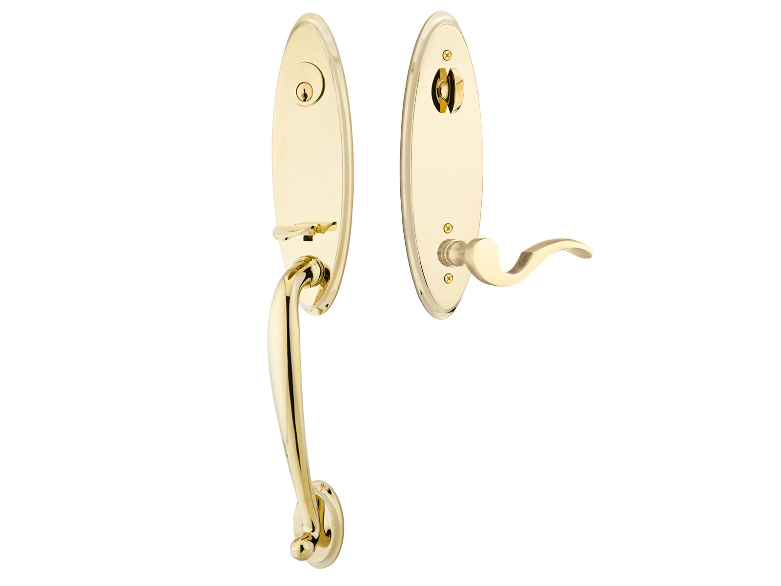 Emtek Marietta Tubular Entry Handleset Polished Brass US3