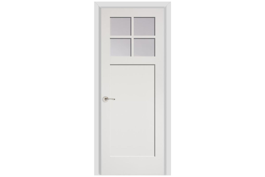 Masonite Artisan 4 Lite Craftsman Over 1 Panel Wood Interior Door (2641) - Single Door