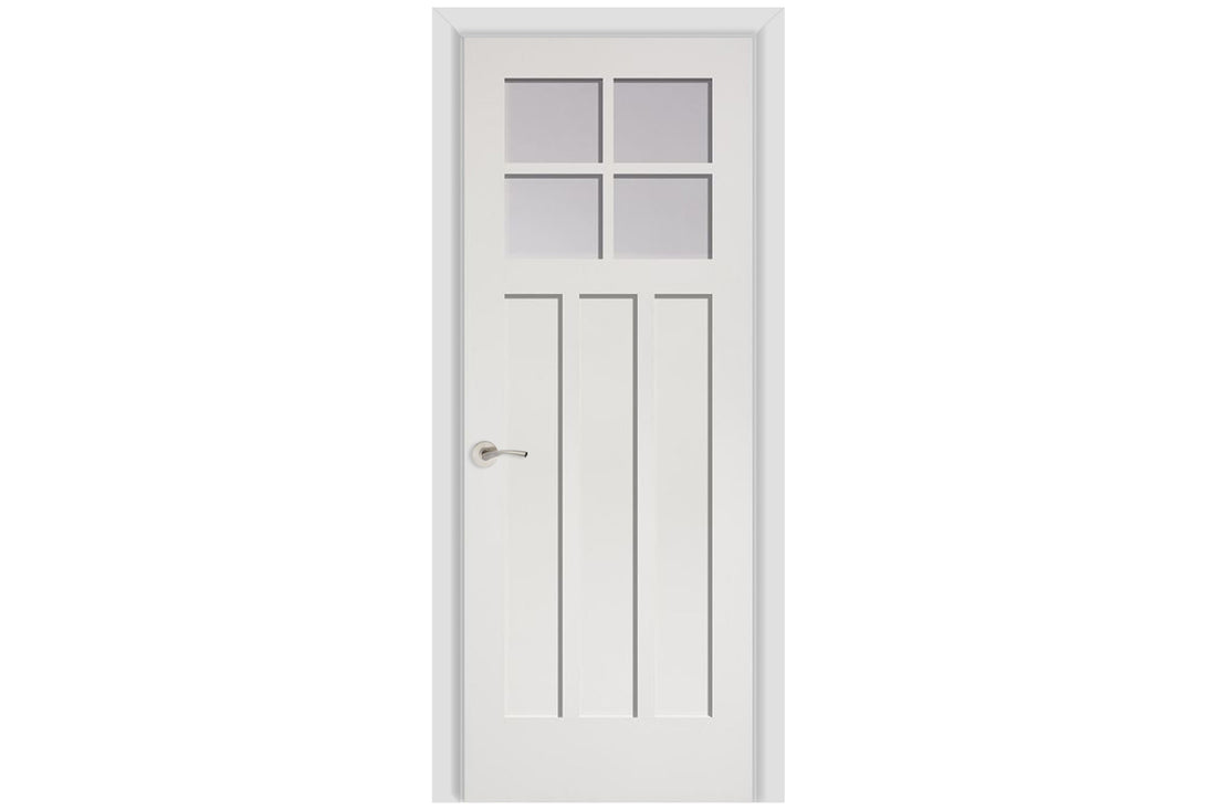 Masonite Artisan 4 Lite Craftsman Over 3 Panel Wood Interior Door (2643) - Single Door