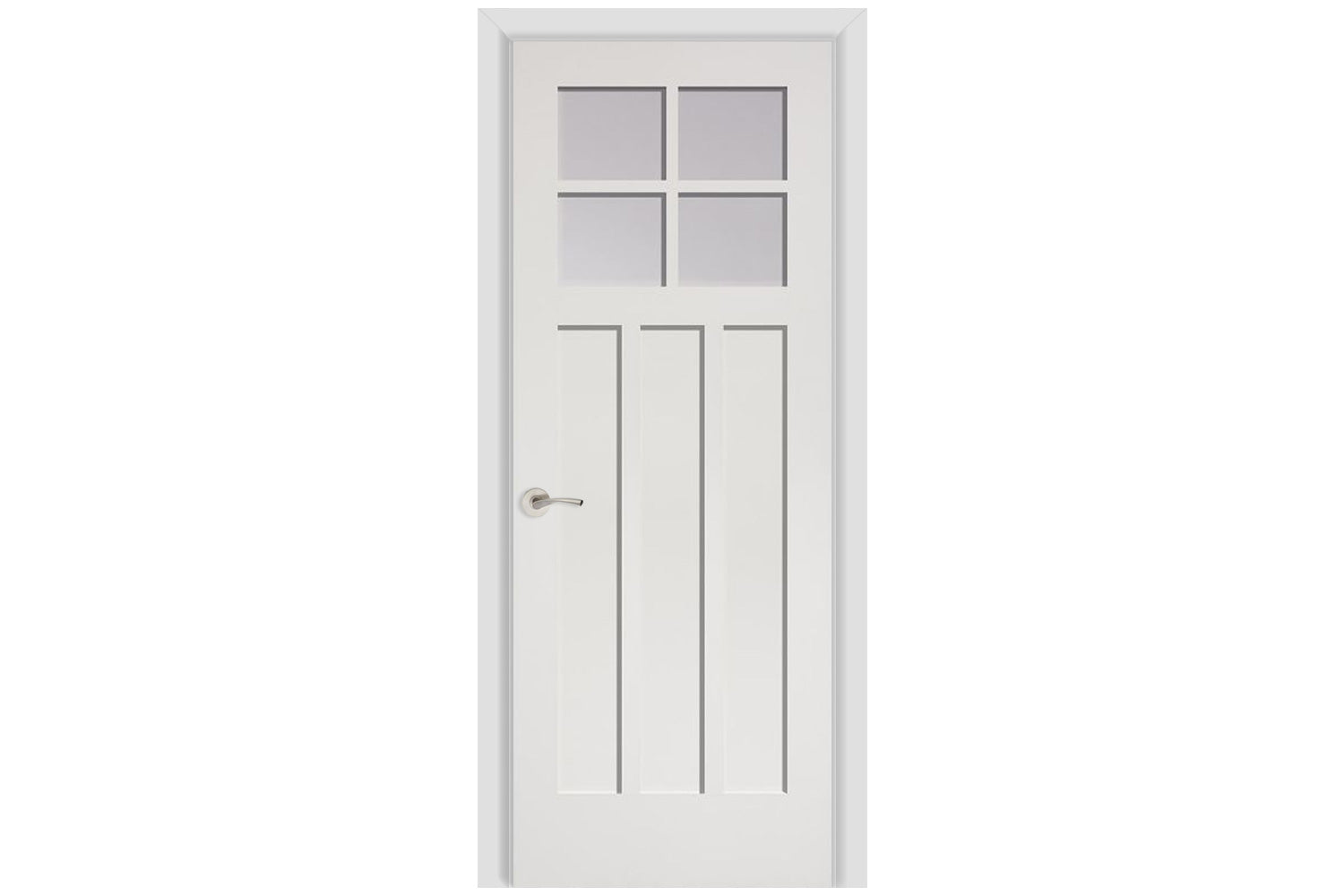 Masonite Artisan 4 Lite Craftsman Over 3 Panel Wood Interior Door (2643) - Single Door