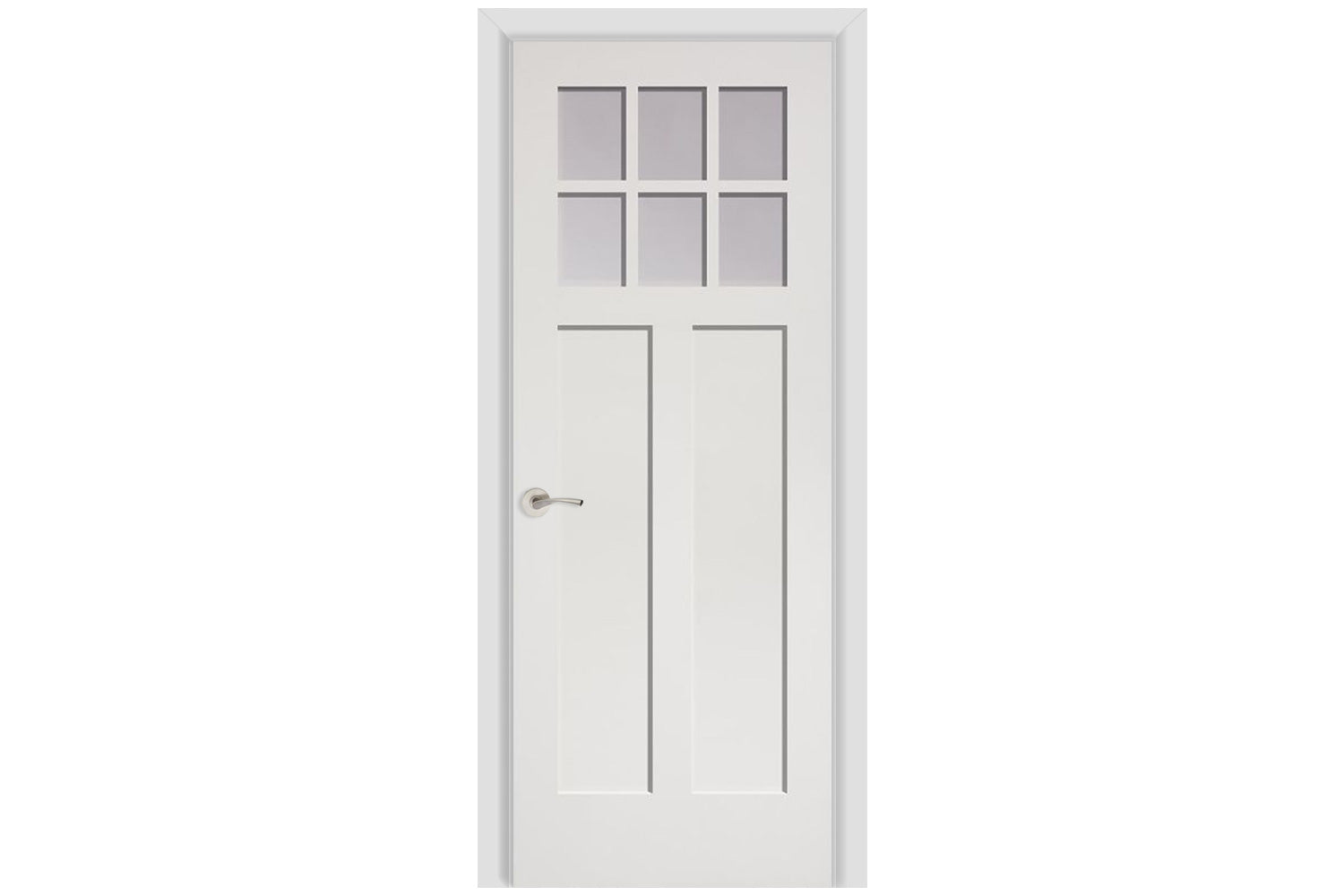 Masonite Artisan 6 Lite Craftsman Over 2 Panel Wood Interior Door (2662) - Single Door
