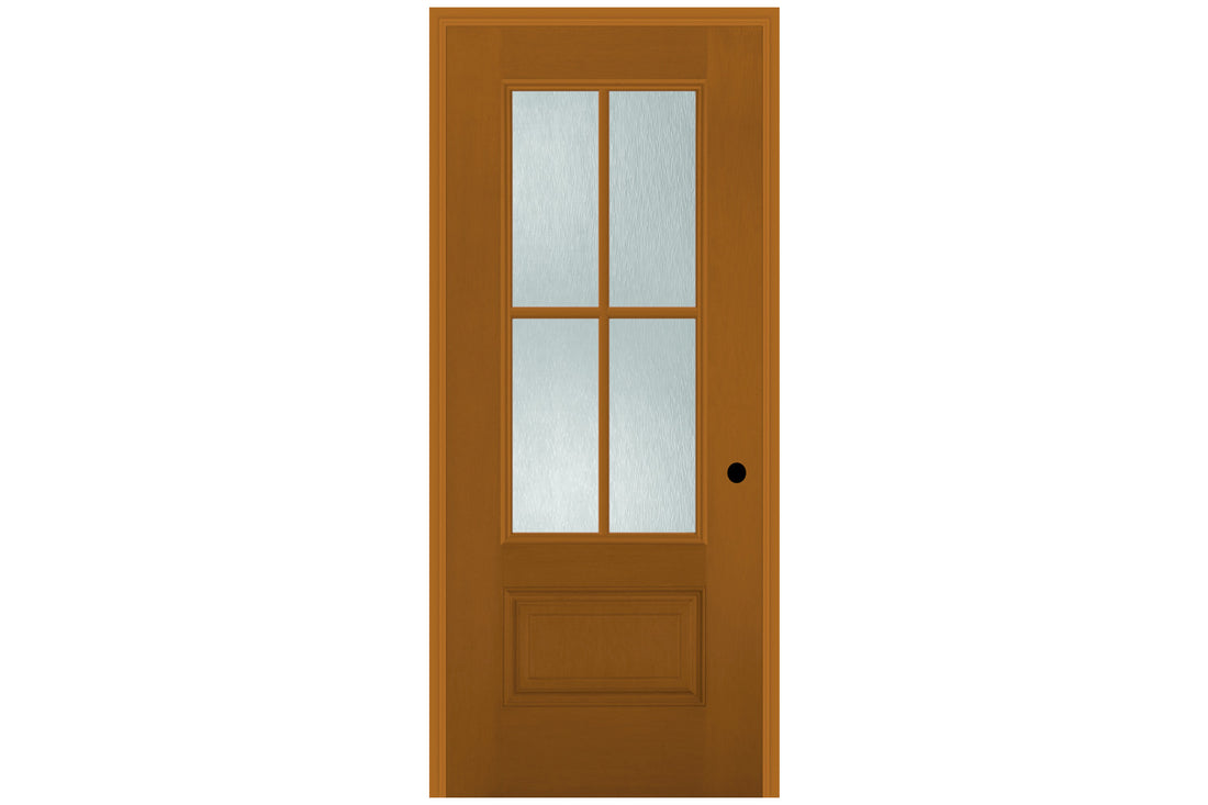 Masonite Belleville Fir Textured 1 Panel Hollister Door 4 Lite Simulated Divided Lite with Chord Glass