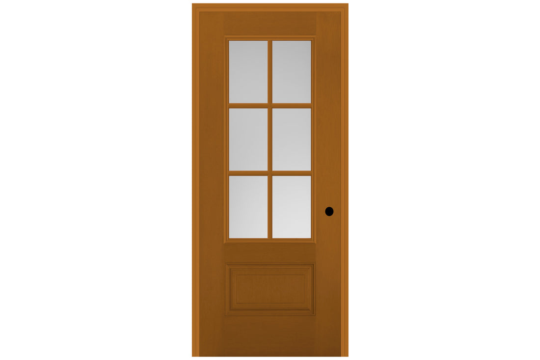 Masonite Belleville Fir Textured 1 Panel Hollister Door 6 Lite Simulated Divided Lite with Chord Glass