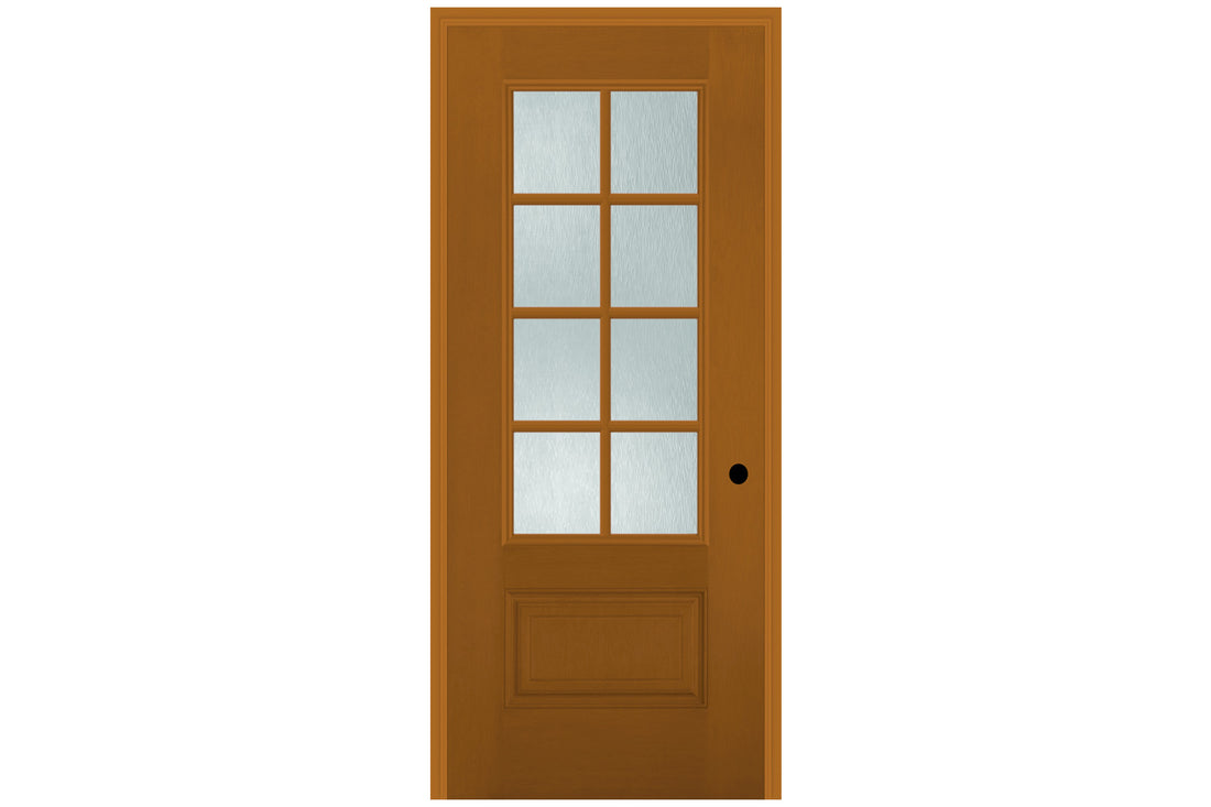 Masonite Belleville Fir Textured 1 Panel Hollister Door 8 Lite Simulated Divided Lite with Chord Glass