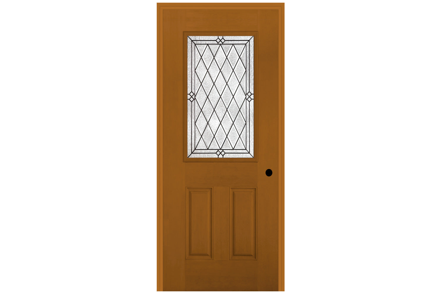 Masonite Belleville Fir Textured 2 Panel Door Half Lite with Alston Glass
