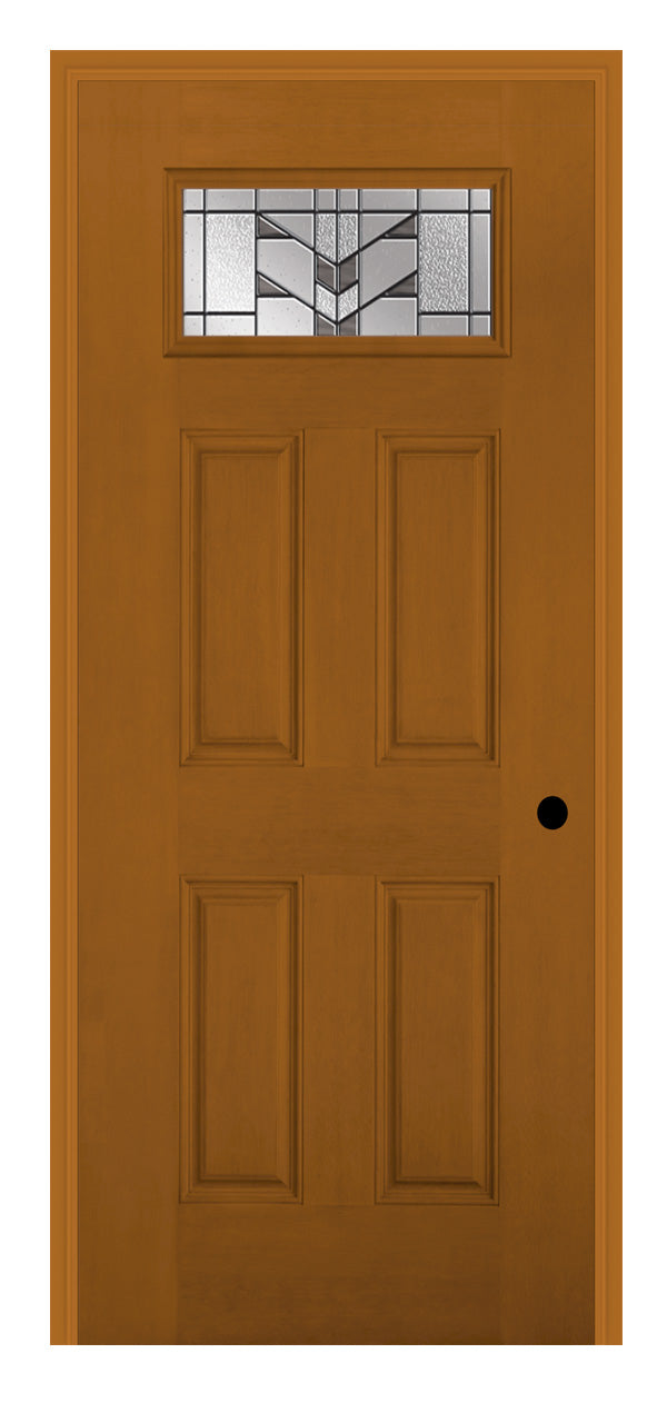 Masonite Belleville Fir Textured 4 Panel Door Rectangle Lite with Frontier Glass
