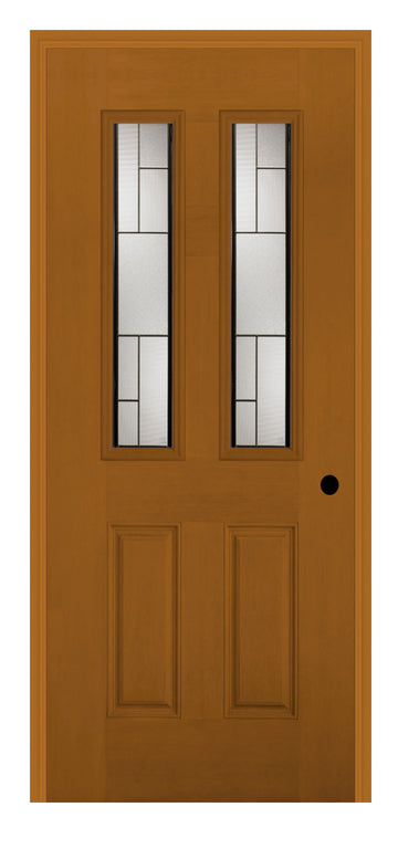 Masonite Belleville Fir Textured Door 2 Panel Twin Lite with Cuzco with Antique Black Caming