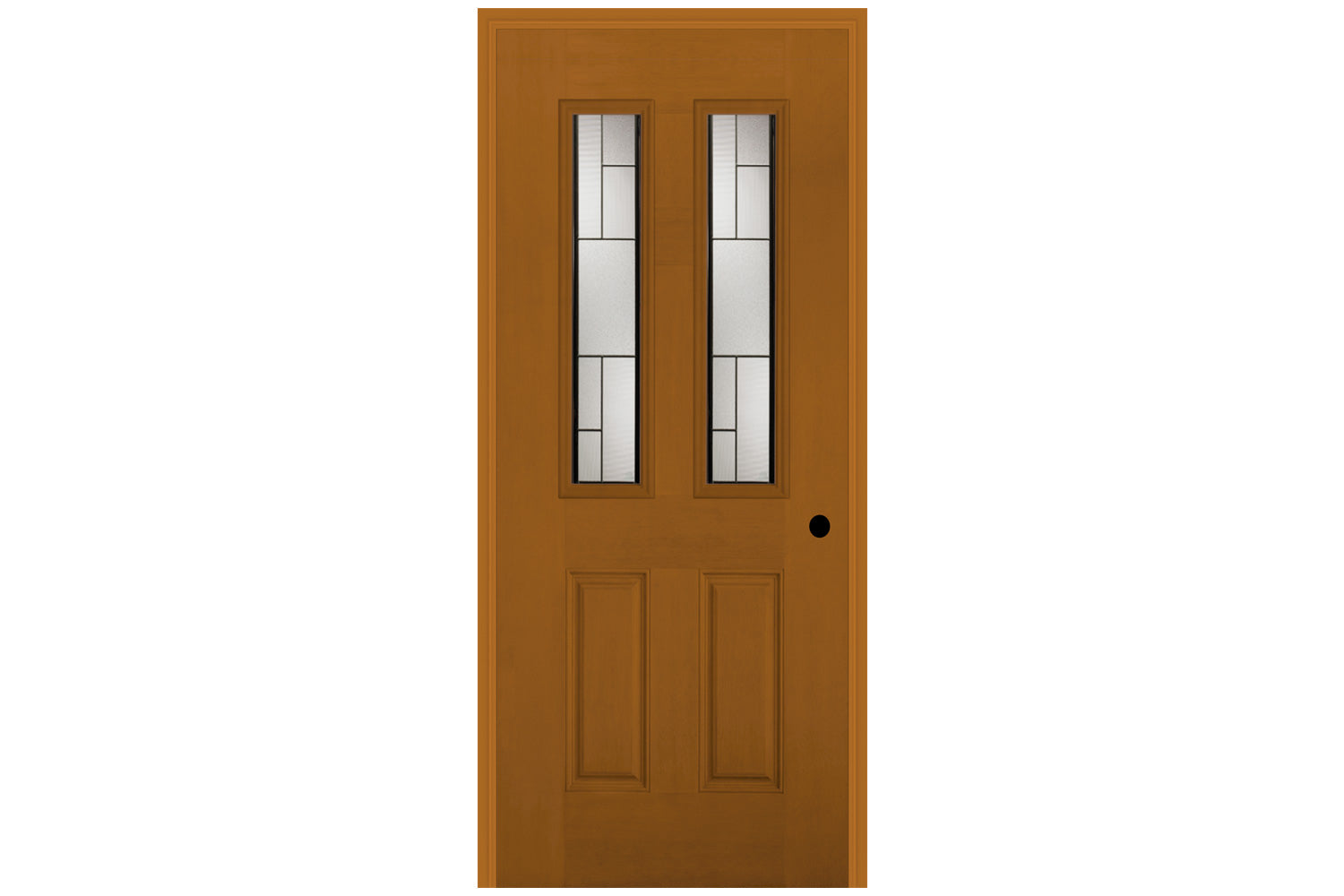 Masonite Belleville Fir Textured Door 2 Panel Twin Lite with Cuzco with Antique Black Caming
