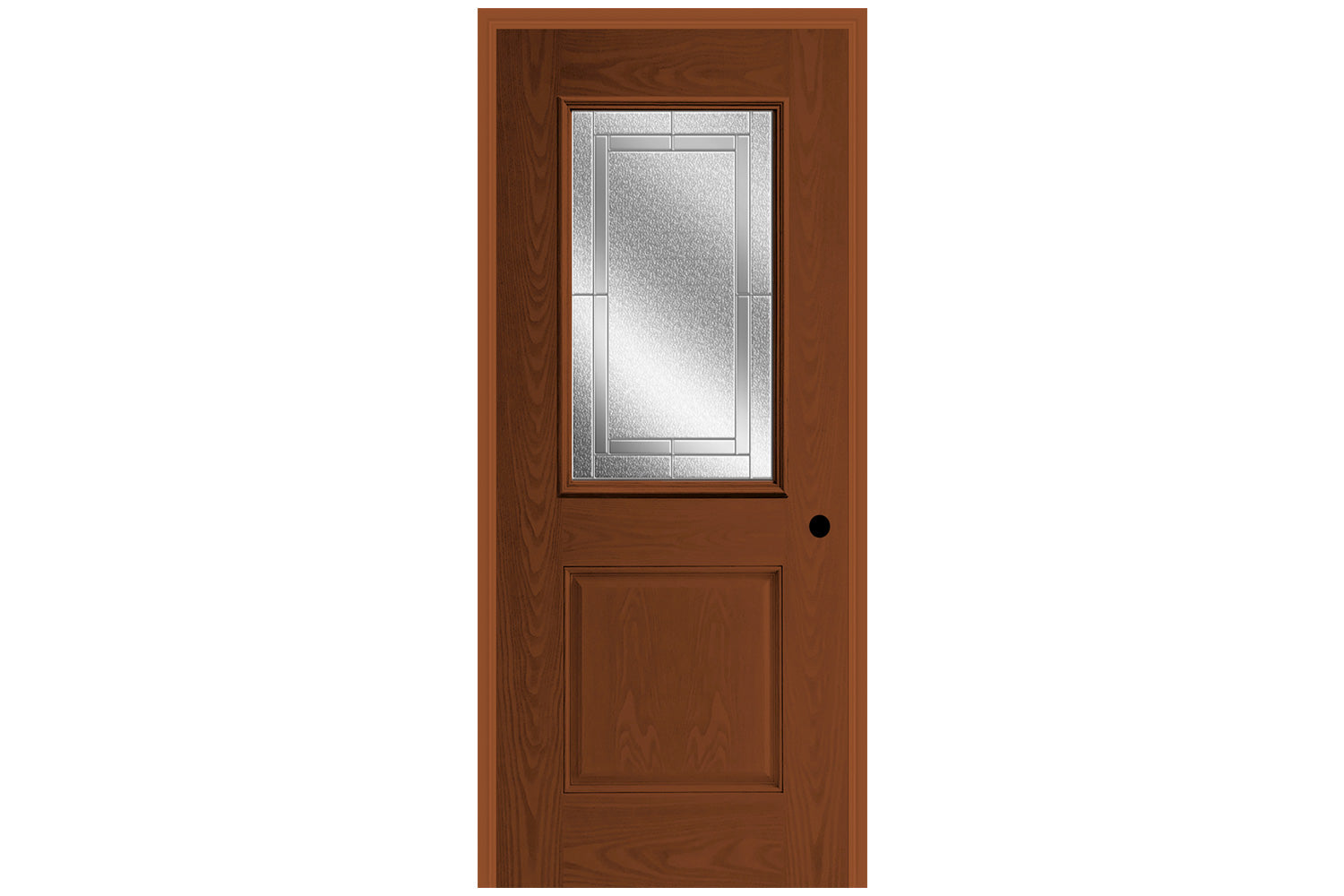 Masonite Belleville Oak Textured 1 Panel Door Half Lite with Focus Glass