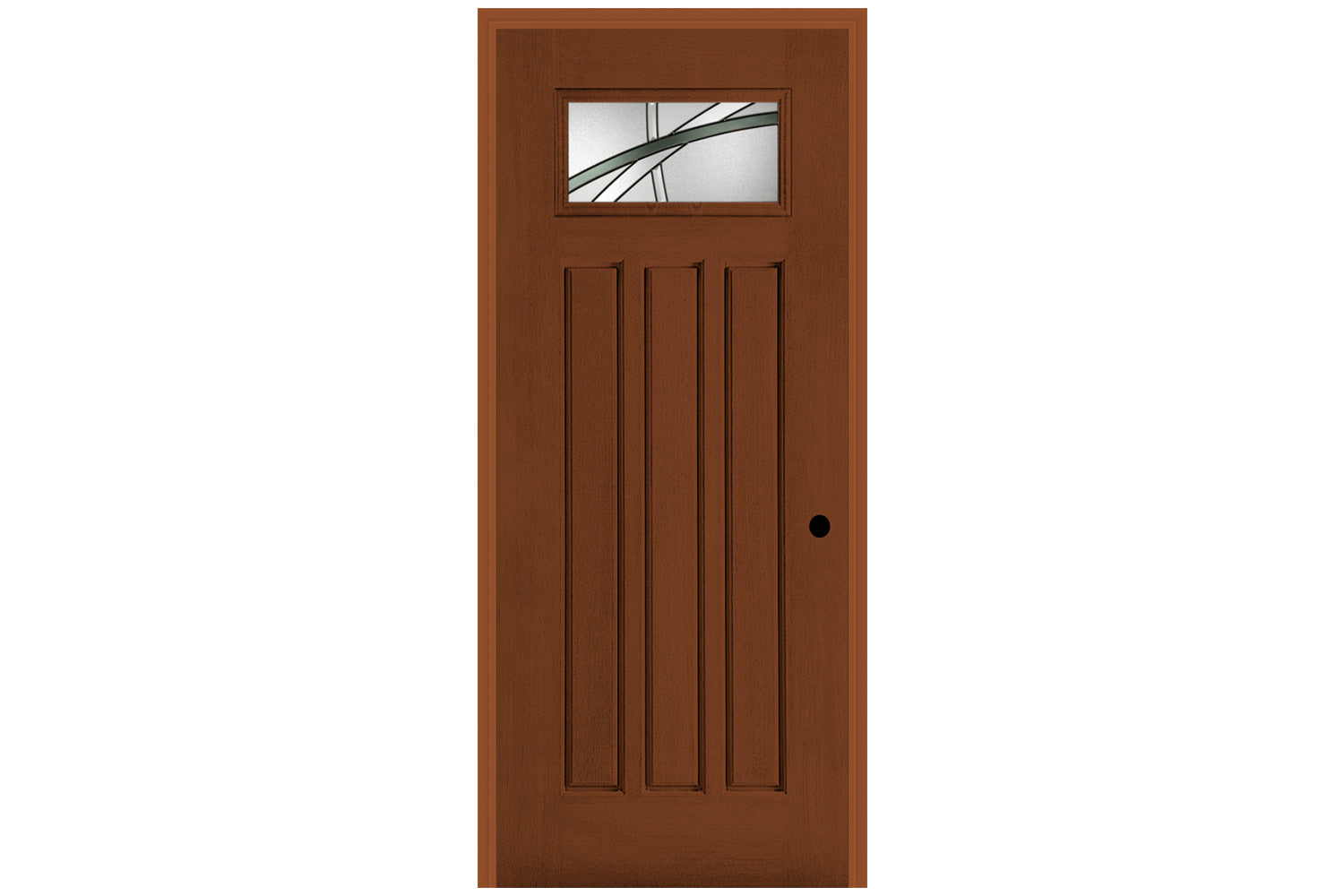 Masonite Belleville Oak Textured 3 Panel Door Rectangle Lite with Kordella Glass