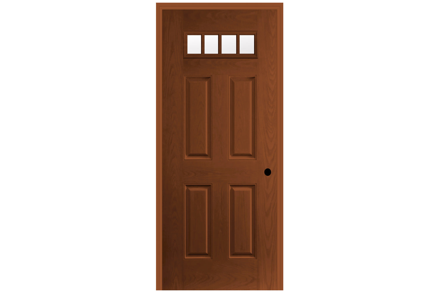 Masonite Belleville Oak Textured 4 Panel Door Rectangle 4 Lite External Grille with Clear Glass