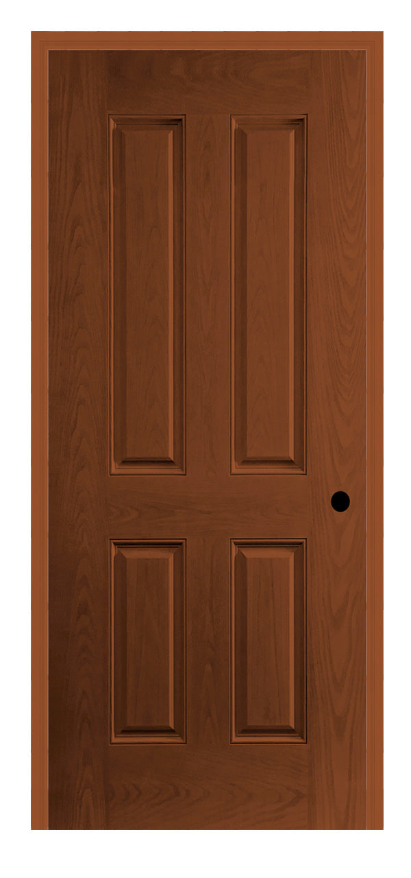 Masonite Belleville Oak Textured 4 Panel New England Door with No Glass