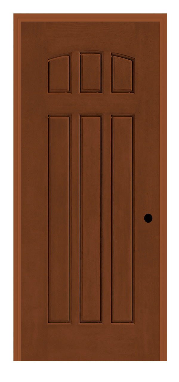 Masonite Belleville Oak Textured 6 Panel Camber Top Door with No Glass