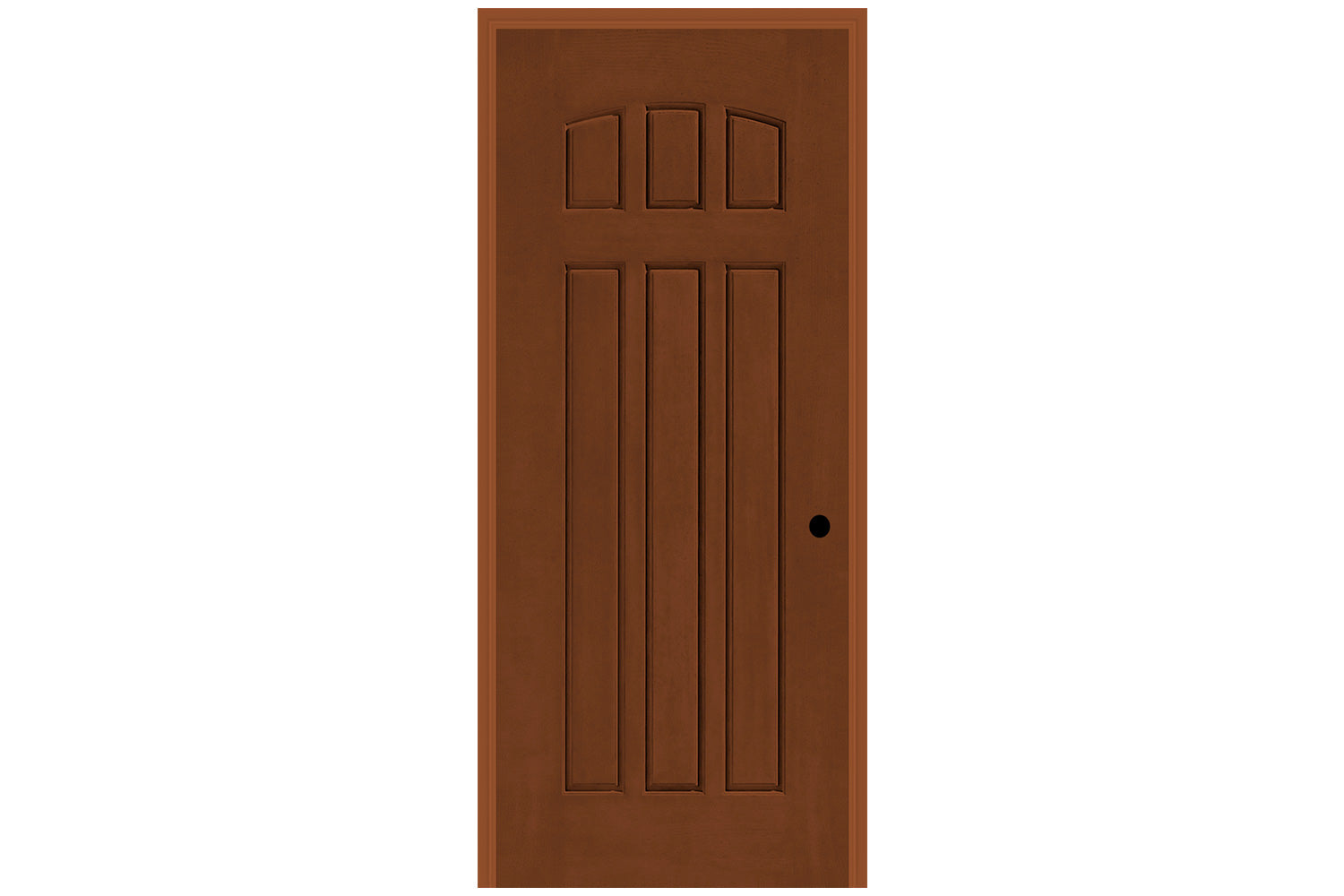 Masonite Belleville Oak Textured 6 Panel Camber Top Door with No Glass