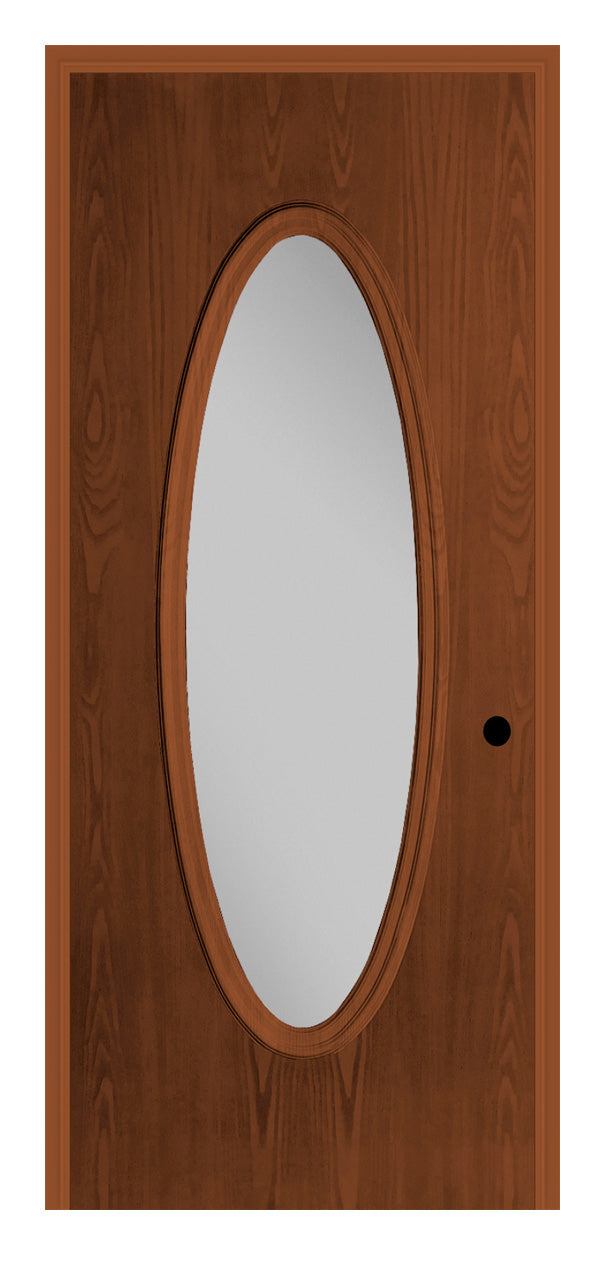 Masonite Belleville Oak Textured Door Full Oval with Clear Glass