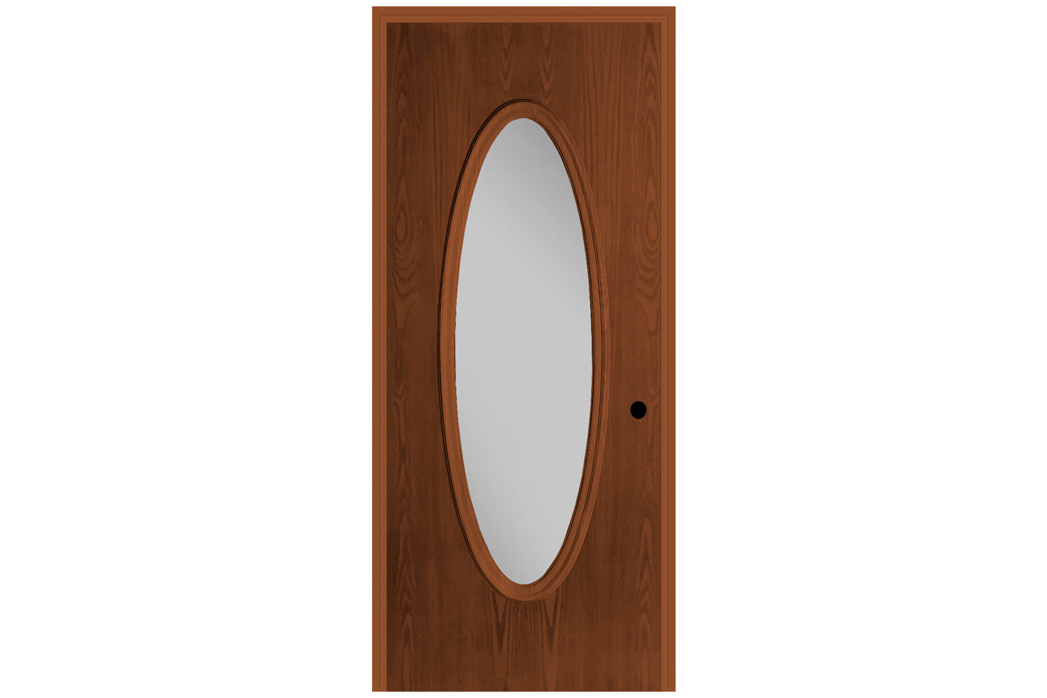 Masonite Belleville Oak Textured Door Full Oval with Clear Glass