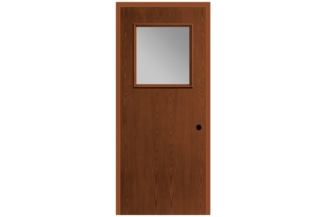 Masonite Belleville Oak Textured Door Square Lite with Clear Glass