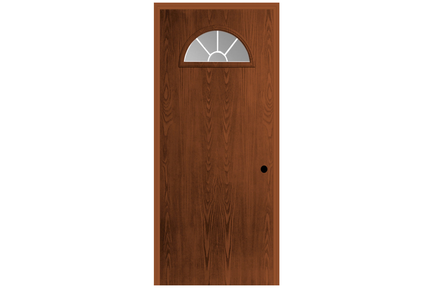 Masonite Belleville Oak Textured Flush Door Fan 5 Lite External Grille with Clear Glass