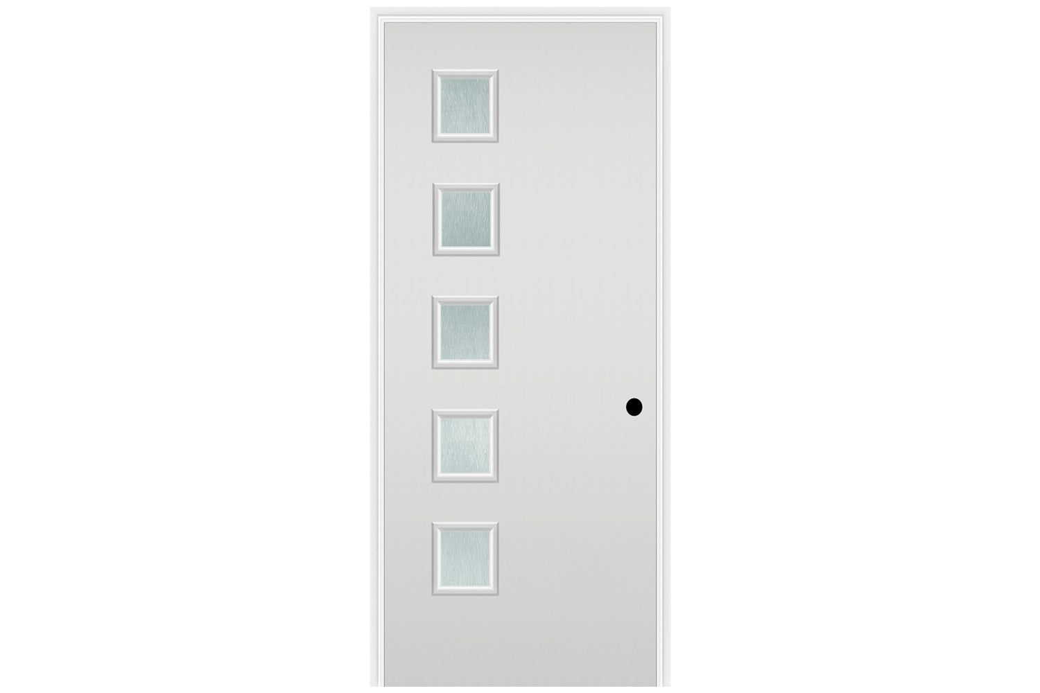 Masonite Belleville Smooth 5 Square Lite Left Side Door with Chord Glass