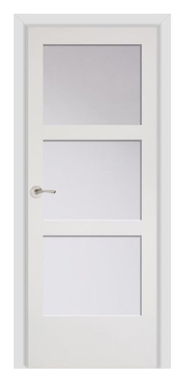 Masonite 3-Lite Equal Frit 1-3/8" Primed French Interior Door