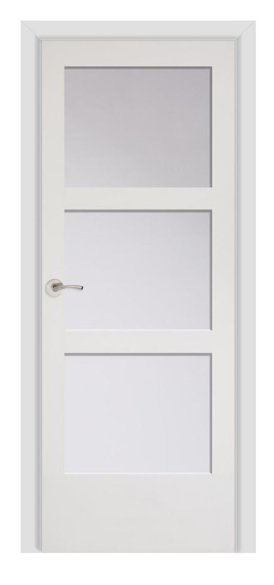 Masonite 3-Lite Equal Frit 1-3/8" Primed French Interior Door