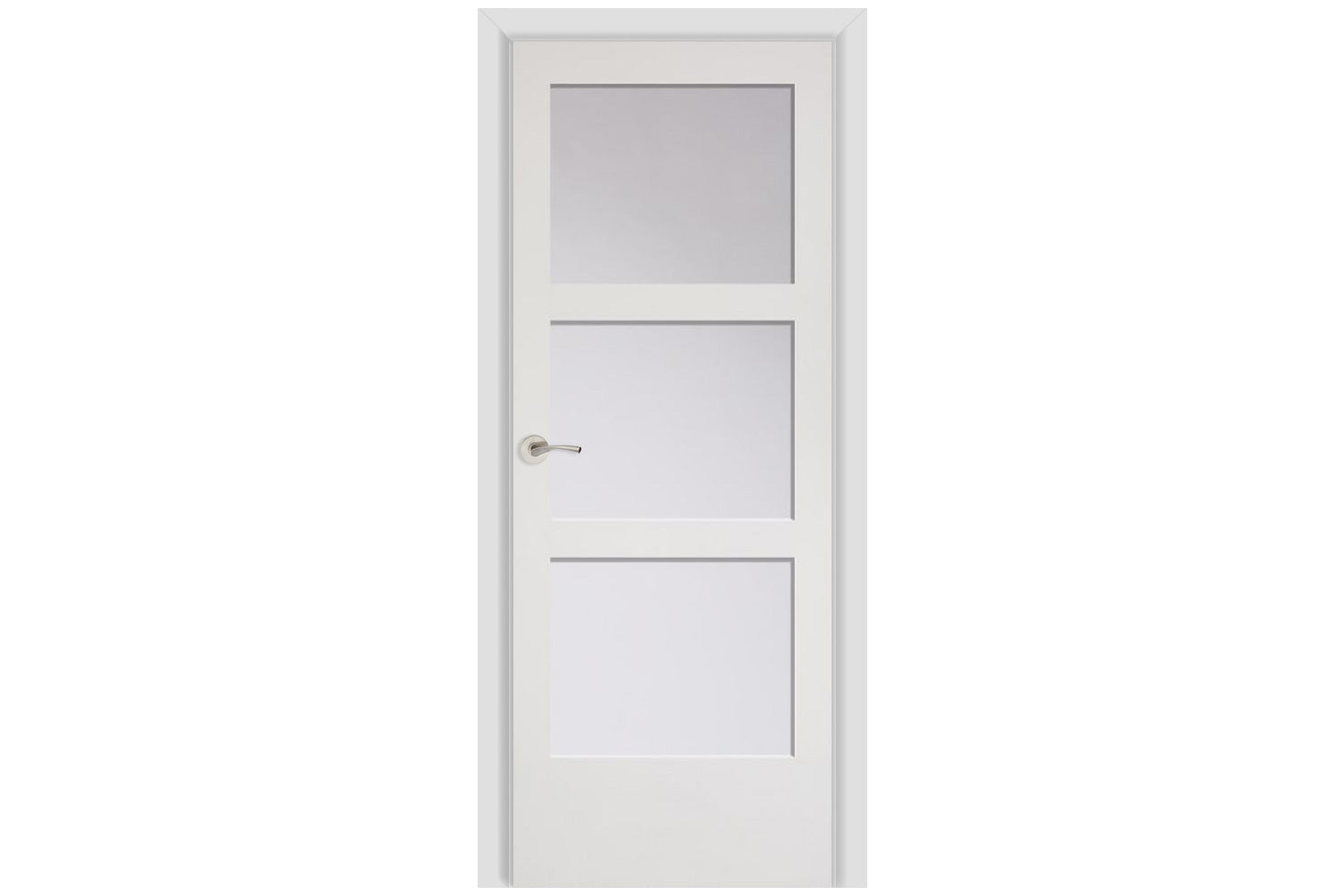 Masonite 3-Lite Equal Frit 1-3/8" Primed French Interior Door