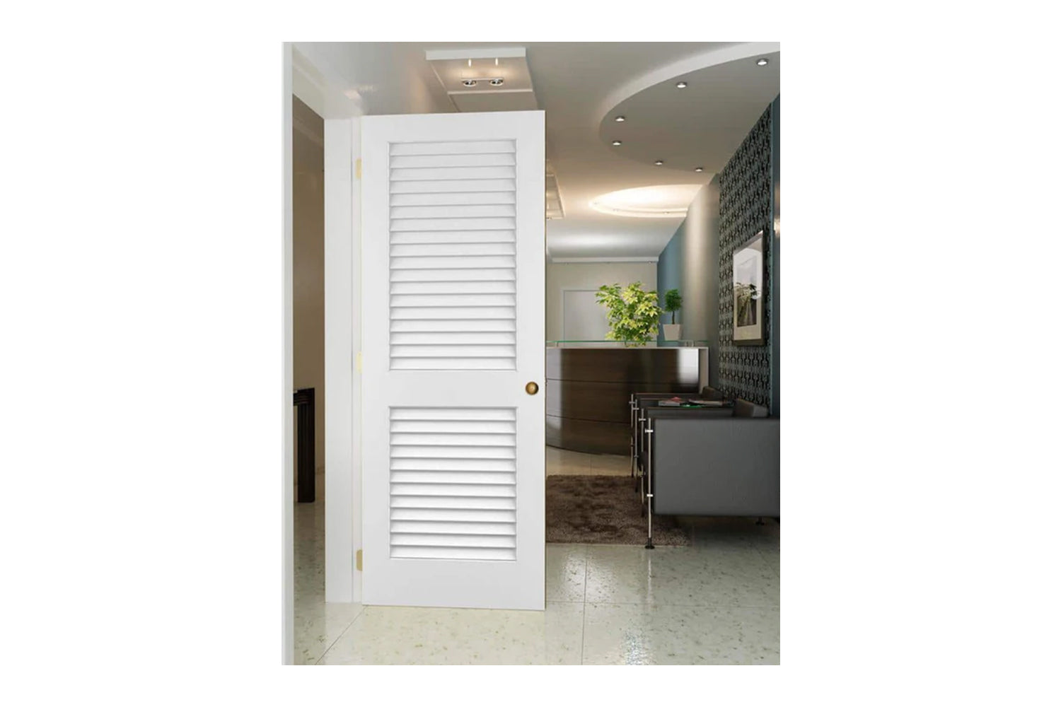 Masonite 730 Plantation 1-3/8" Primed Louver Interior Door