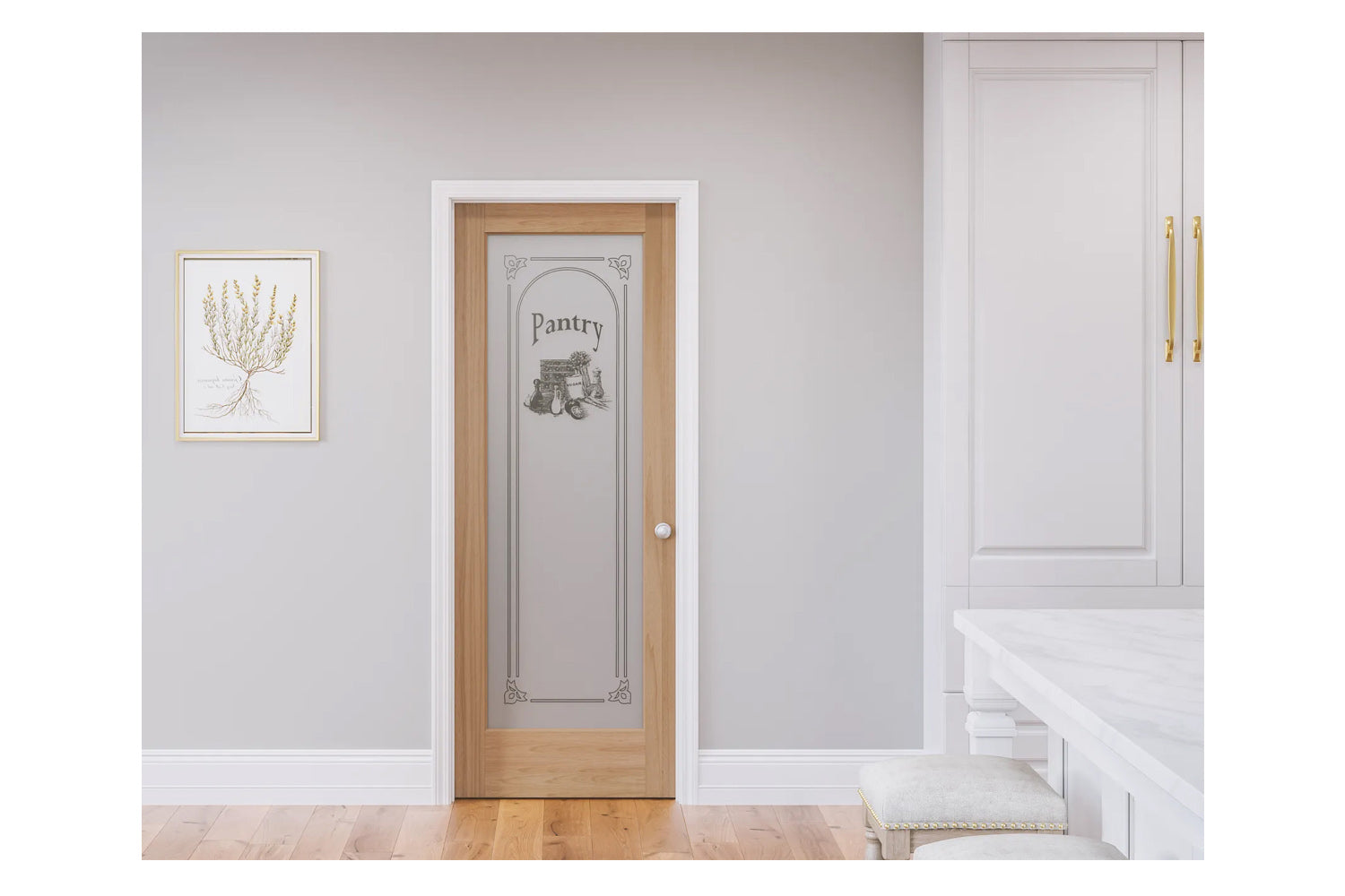 Masonite Pantry 1-3/8" Frosted Glass Pine Interior Door