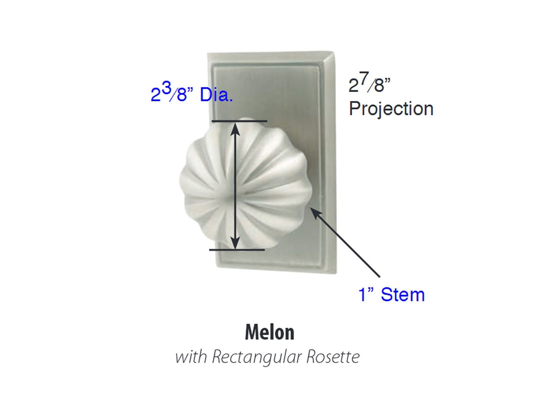 Emtek Melon Brass Knob - Dimensions