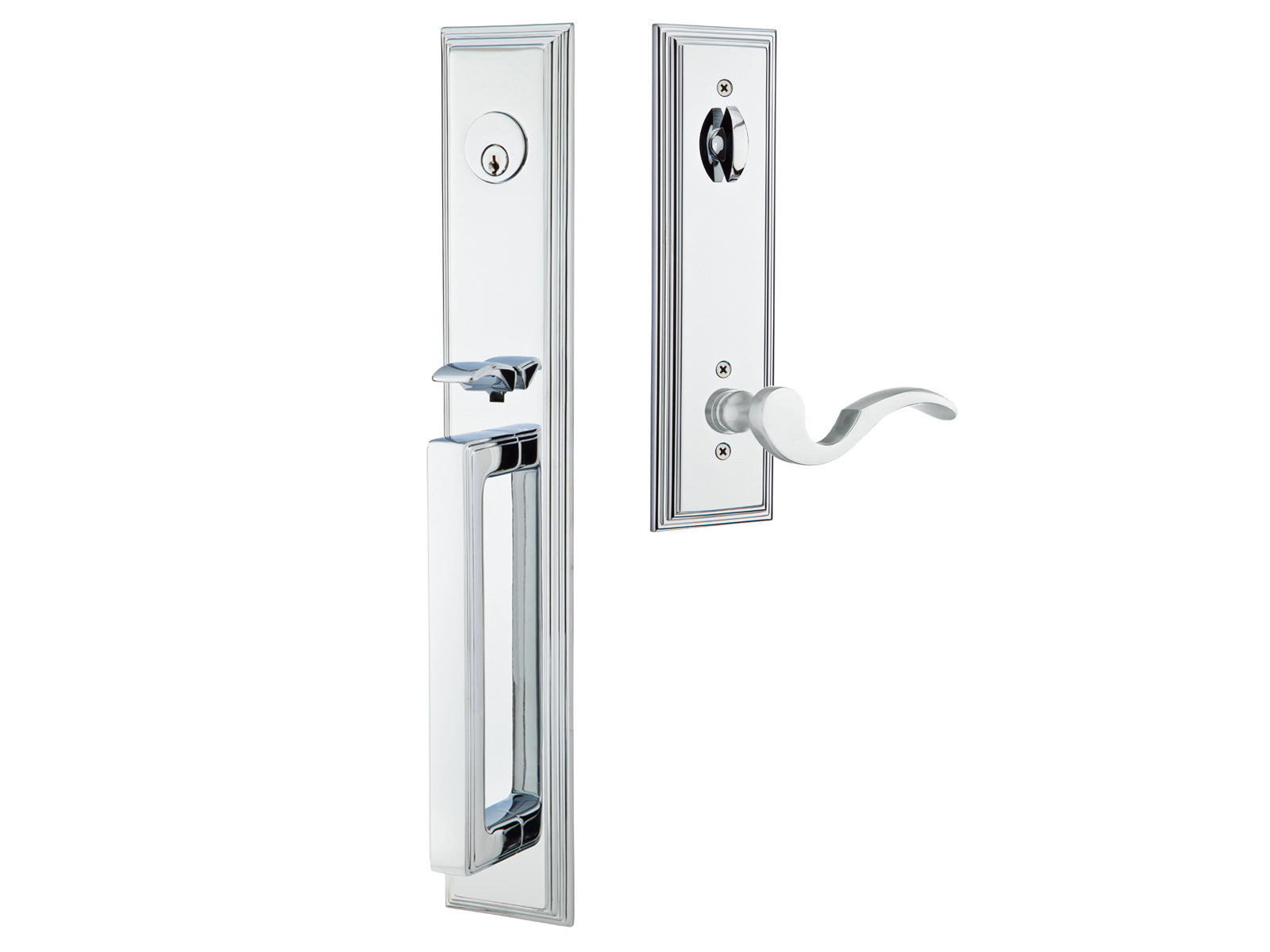 Emtek Melrose Tubular Entry Handleset Polished Chrome US26