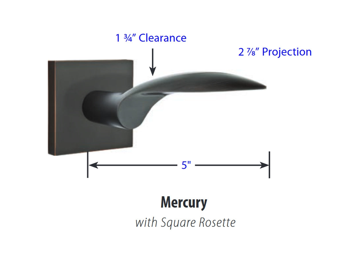 Emtek Mercury Lever - Dimensions