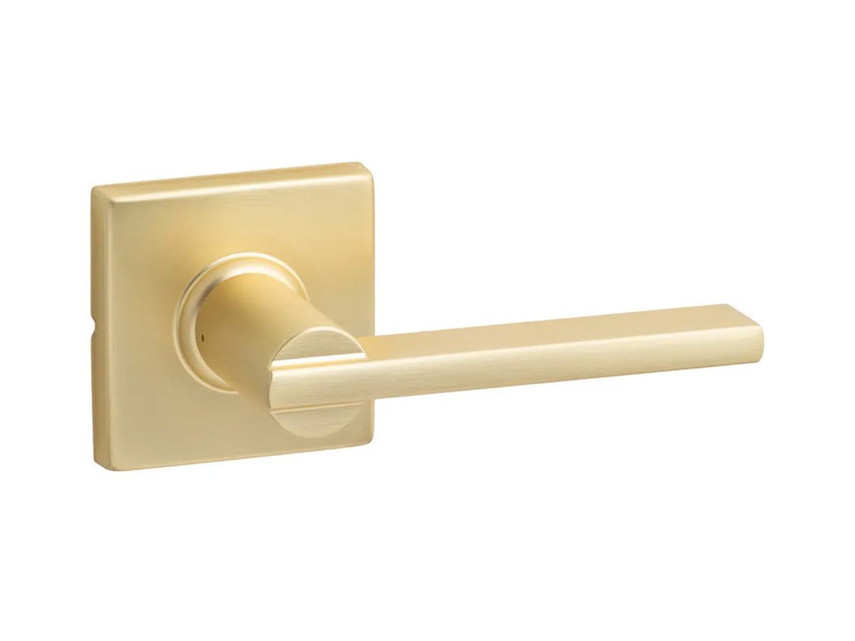 Sure-Loc Mesa Square Interior Door Lever - Satin Brass