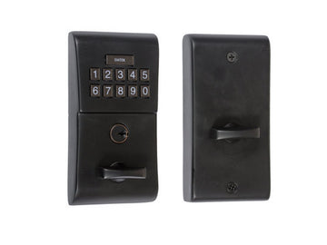 Emtek Modern Brass Keypad Deadbolt Flat Black US19