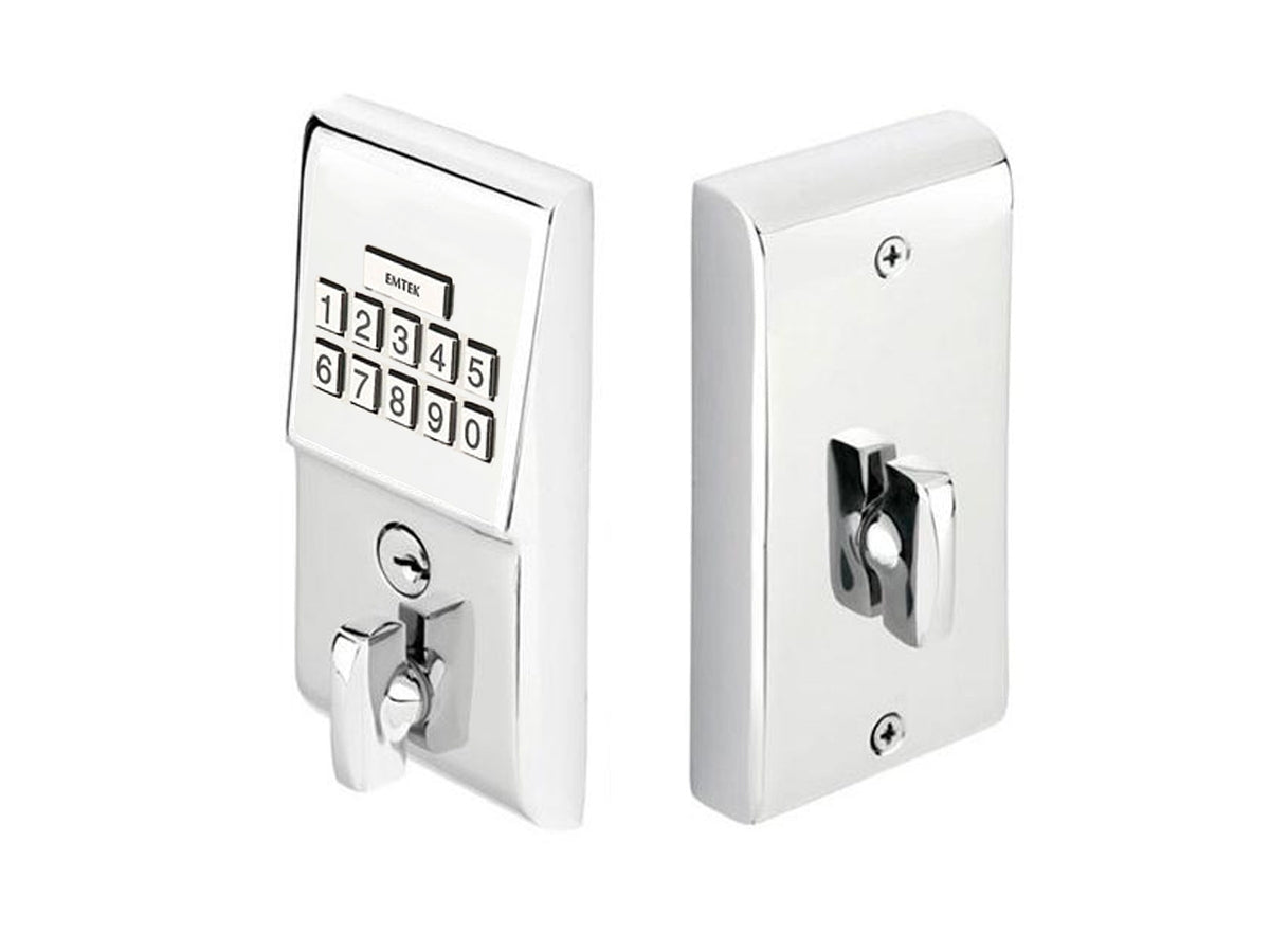 Emtek Modern Brass Keypad Deadbolt Polished Chrome US26