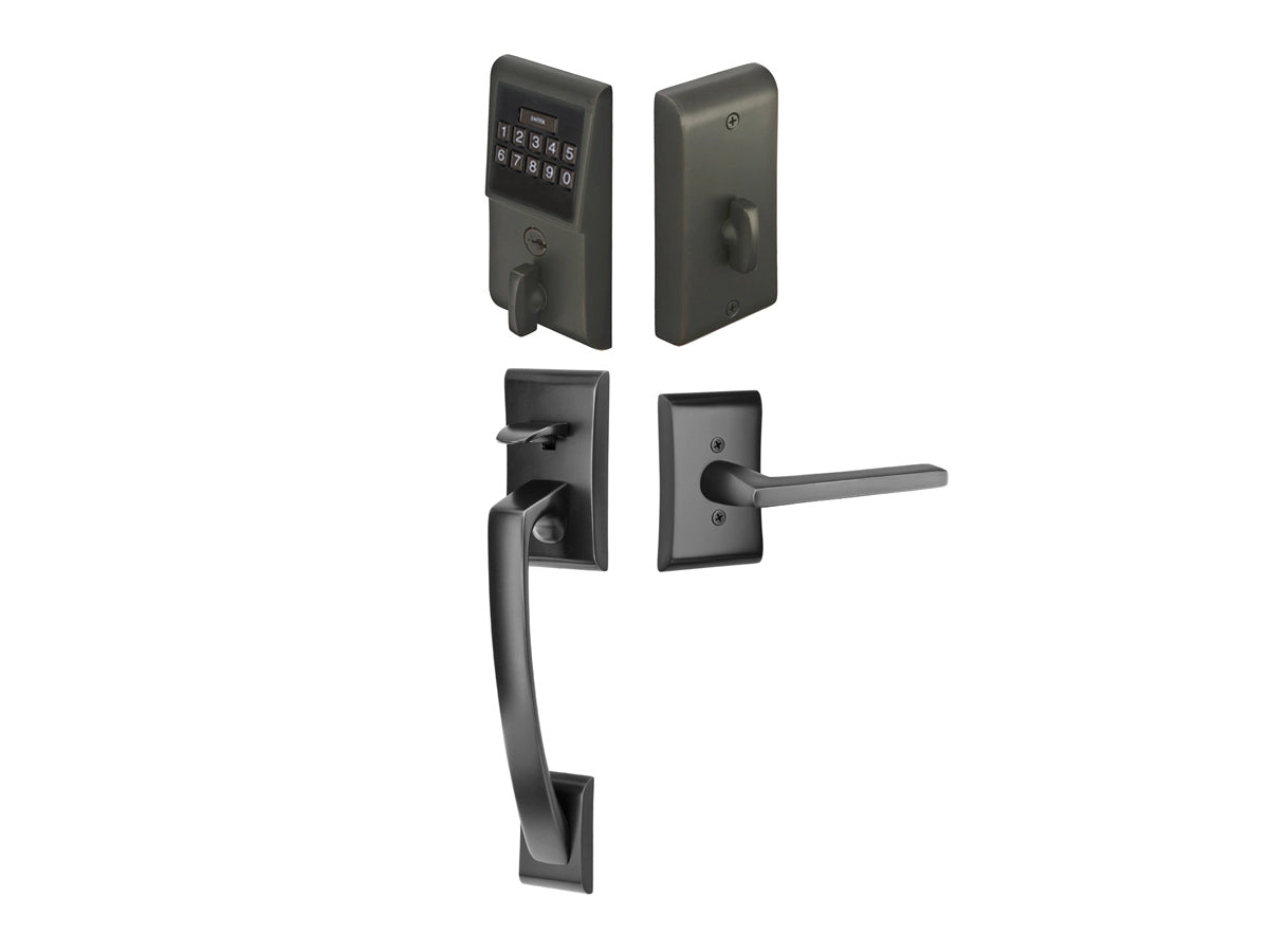 Emtek Modern Brass Keypad Entryset Flat Black US19