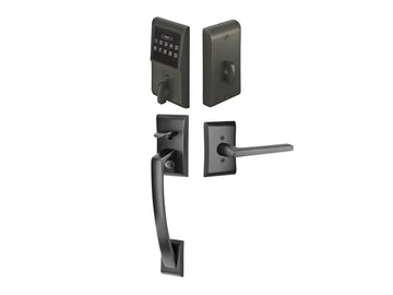 Emtek Modern Brass Keypad Entryset Flat Black US19