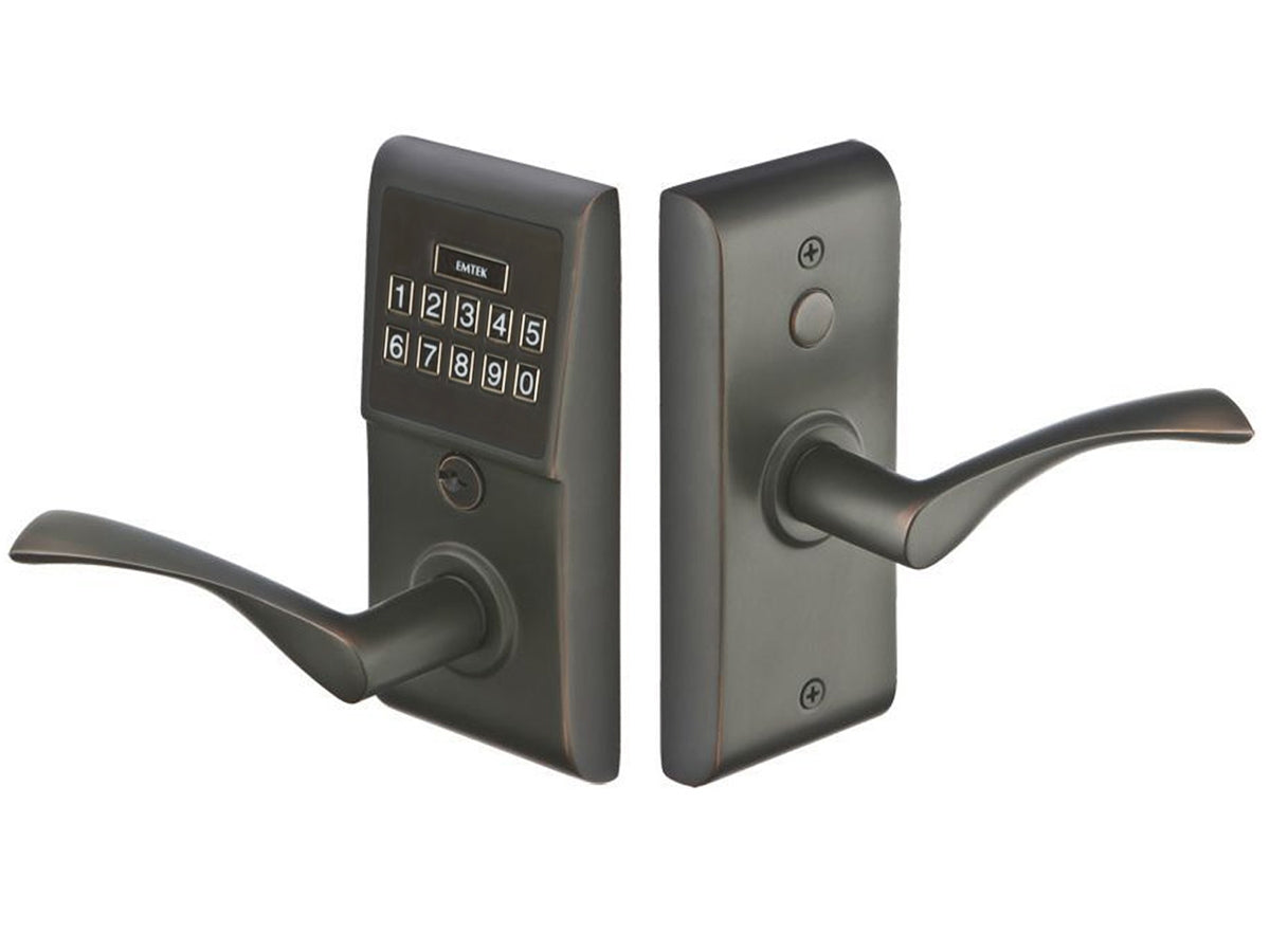 Emtek Modern Brass Keypad Leverset Oil Rubbed Bronze US10B