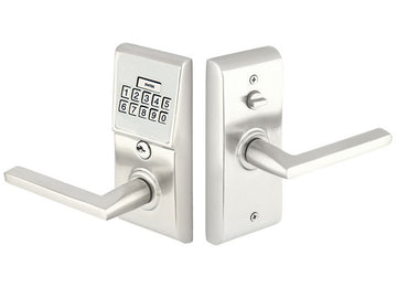 Emtek Modern Brass Keypad Leverset Polished Chrome US26