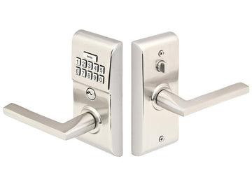 Emtek Modern Brass Keypad Leverset Satin Nickel US15